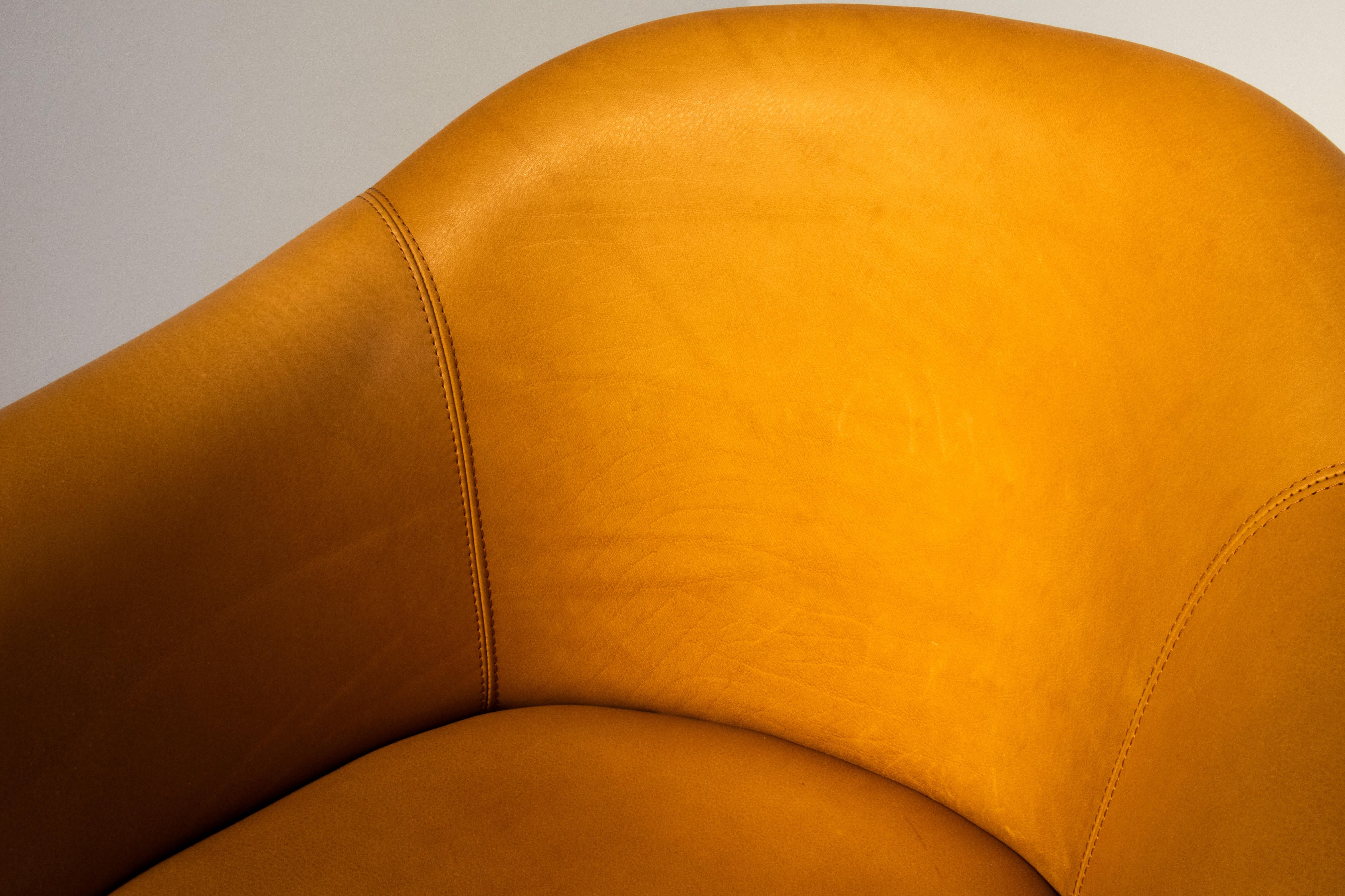 1969 Executive Armchairs Leather & Fiberglass Shell, Lübke For Sale 10