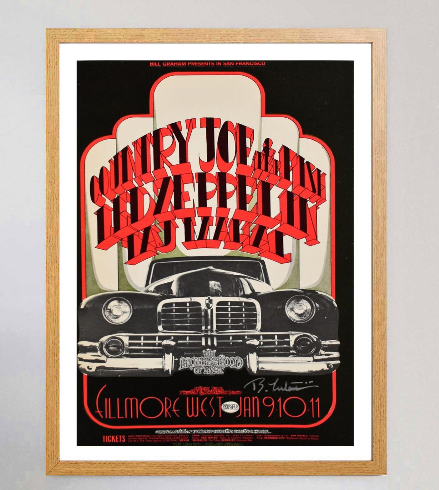 Americano 1969 Led Zeppelin, Country Joe & the Fish - Fillmore West Poste originale d'epoca in vendita