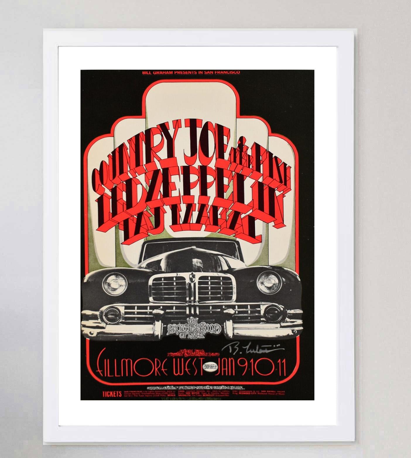 1969 Led Zeppelin, Country Joe & the Fish - Fillmore West Poste originale d'epoca In condizioni buone in vendita a Winchester, GB