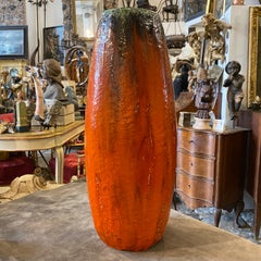 1969 Mid-Century Modern Fat Lava Ceramic Italian Vase