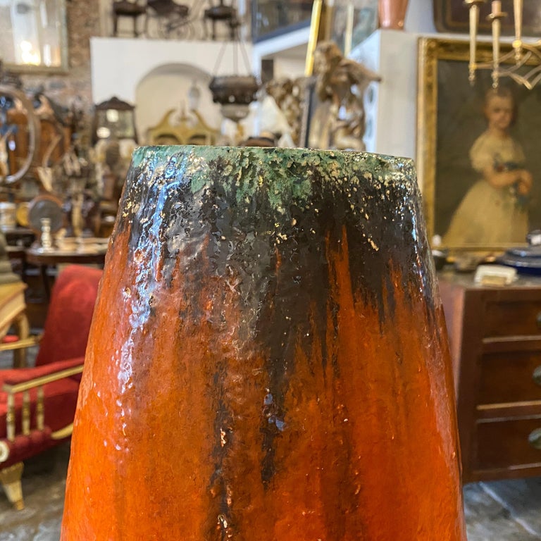 Hand-Crafted 1969 Mid-Century Modern Fat Lava Ceramic Italian Vase