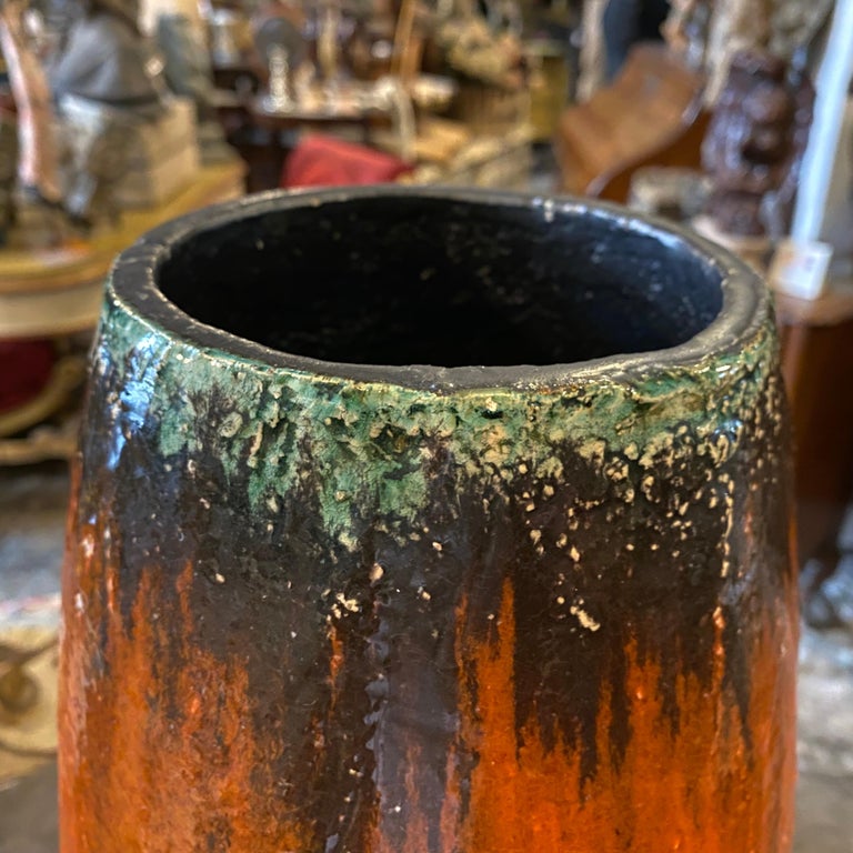 1969 Mid-Century Modern Fat Lava Ceramic Italian Vase 1