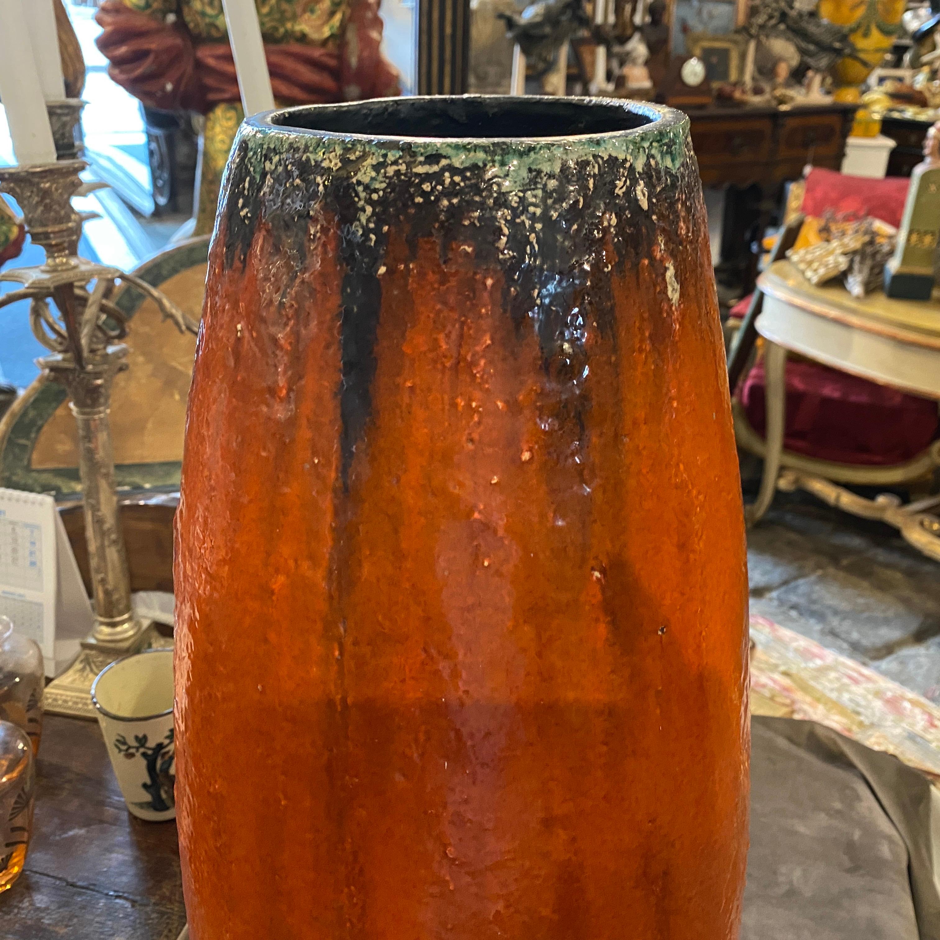 1969 Mid-Century Modern Fat Lava Ceramic Italian Vase 3
