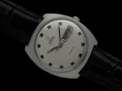 1969 Omega De Ville Mens Full Size Retro Day Date Watch - Stainless Steel
