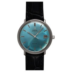 1969 Omega De Ville Vintage Mens Cal. 565 Automatic Azure Mist Blue Dial Watch