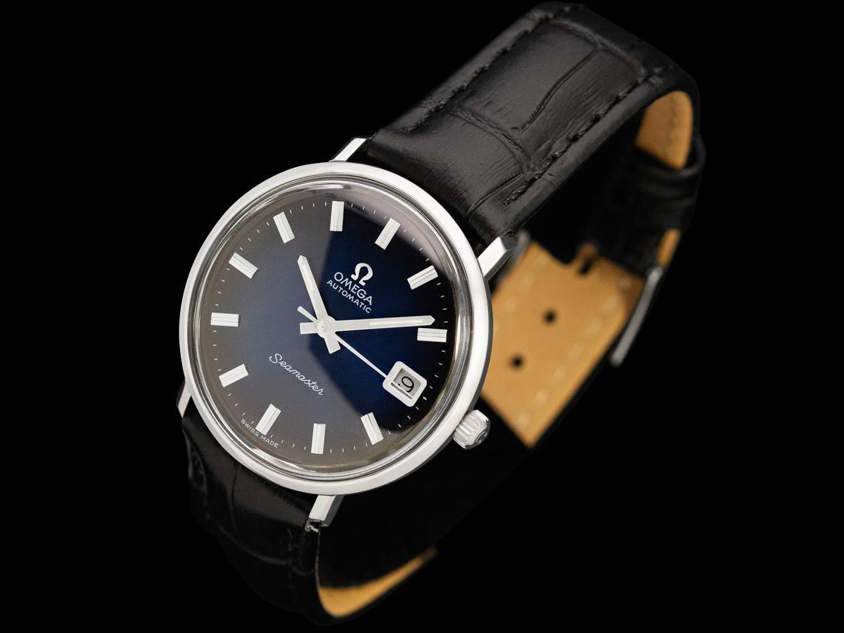 1969 Omega De Ville Vintage Hombre Cal. 565 Automático Esfera Viñeta Azul en Excelente estado para la venta en Suwanee, GA