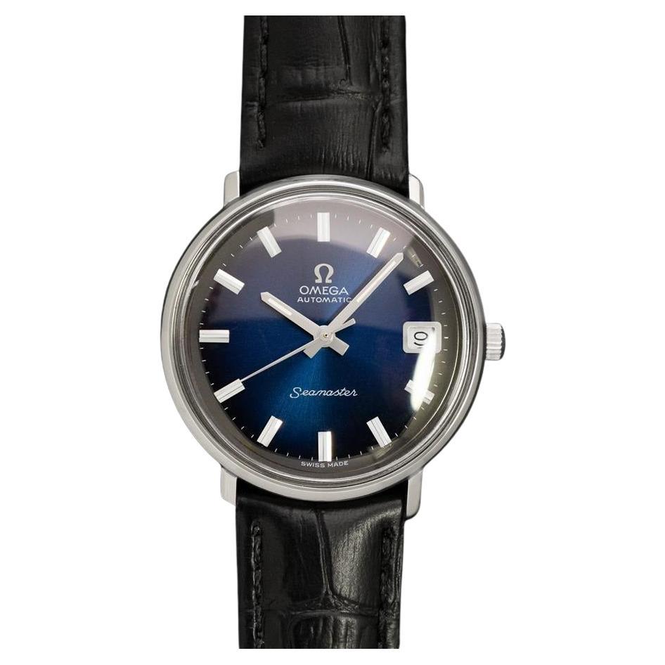 1969 Omega De Ville Vintage Herren Kal. 565 Automatikuhr mit blauem Vignettenzifferblatt