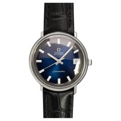 1969 Omega De Ville Vintage Mens Cal. 565 Automatic Blue Vignette Dial Watch, SS
