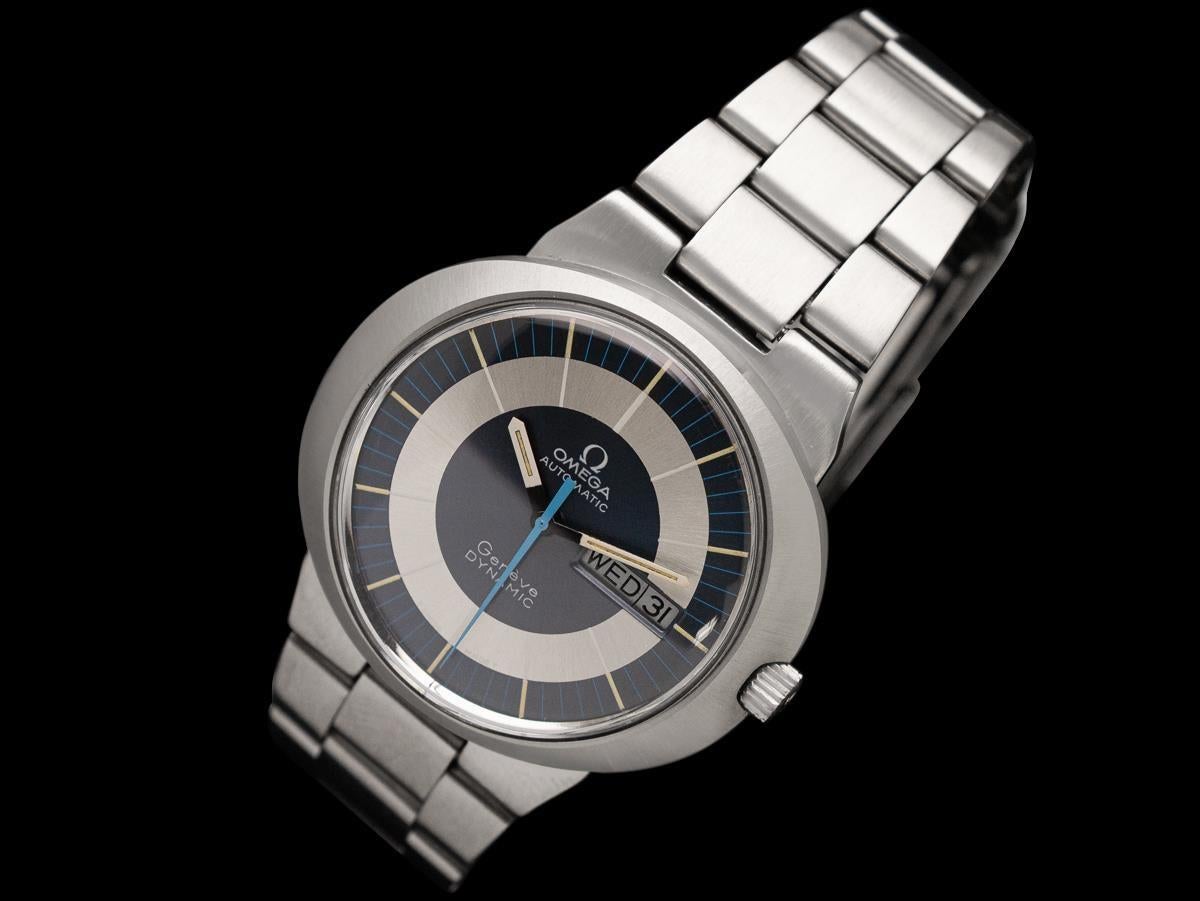 1969 Omega Dynamic Vintage Herren Kal. 752 Day Date Uhr - Edelstahl im Zustand „Hervorragend“ im Angebot in Suwanee, GA