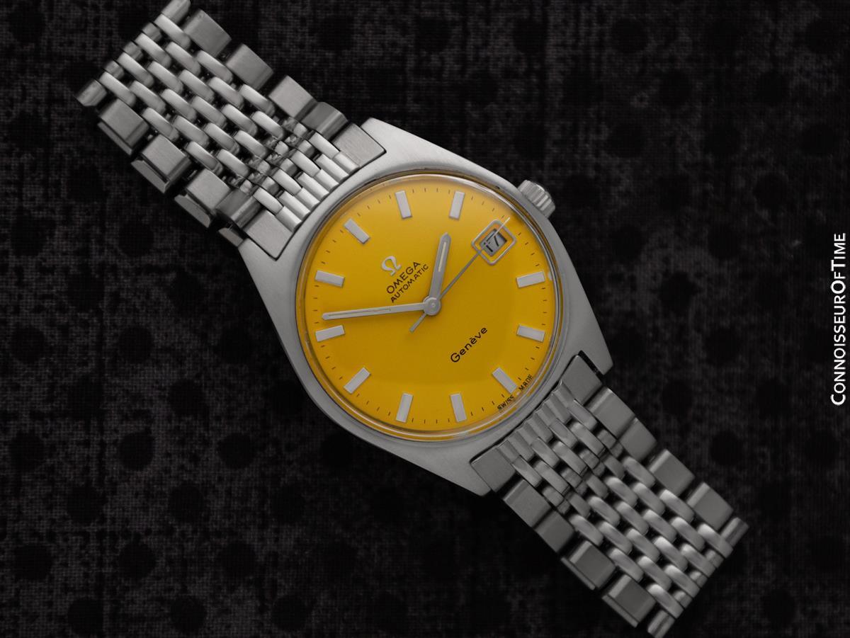 1969 Omega Geneve Vintage Hombre Cal. 565 Automático con esfera amarilla Ferrari en venta 6