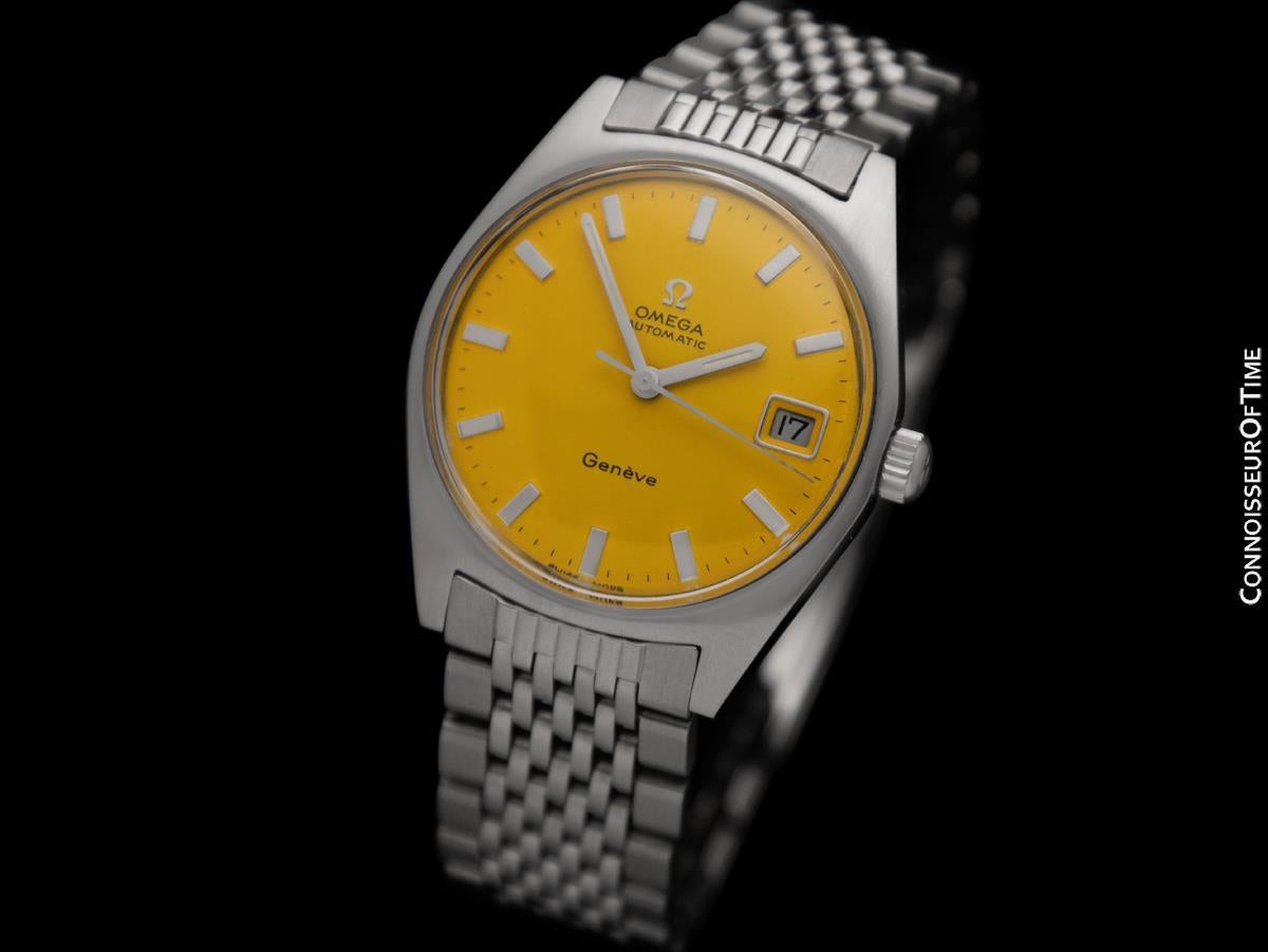 1969 Omega Geneve Vintage Hombre Cal. 565 Automático con esfera amarilla Ferrari en Excelente estado para la venta en Suwanee, GA