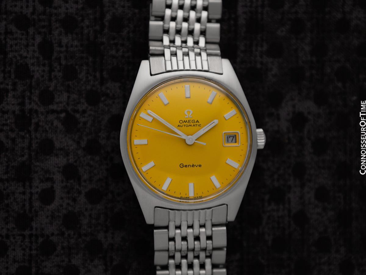 1969 Omega Geneve Vintage Hombre Cal. 565 Automático con esfera amarilla Ferrari en venta 5