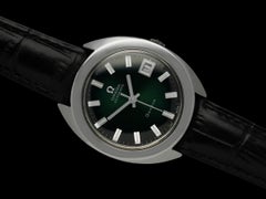 1969 Omega Geneve Vintage Mens Large 37mm Cal. 565 Watch with Emerald Green Dial
