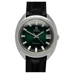 1969 Omega Geneve Vintage Mens Large 37mm Cal. 565 Watch with Emerald Green Dial