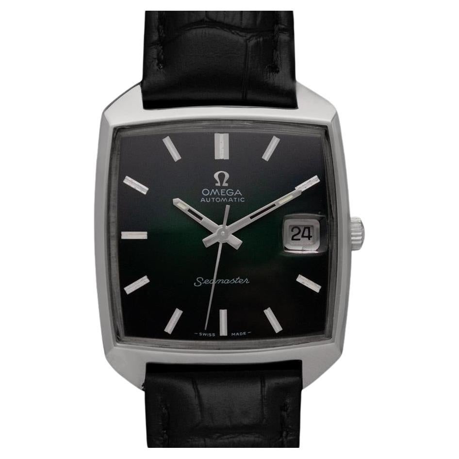 1969 Omega Seamaster Compressor Mens Vintage Watch with Cal. 565 and Emerald Dia For Sale