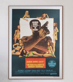 1969 Al Servicio Secreto de Su Majestad Cartel Original Vintage