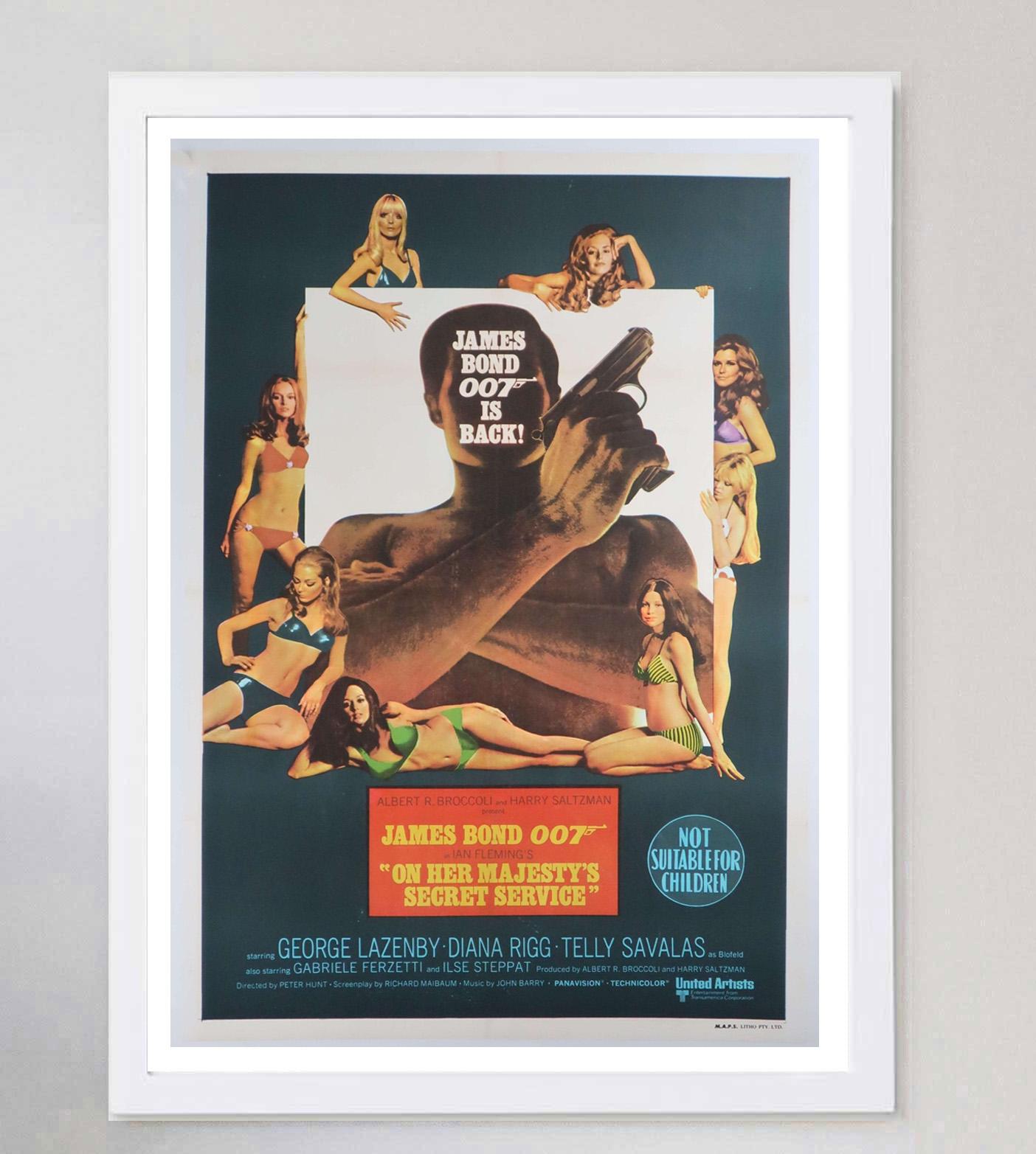 1969 On Her Majesty's Secret Service Original Vintage Poster Bon état - En vente à Winchester, GB