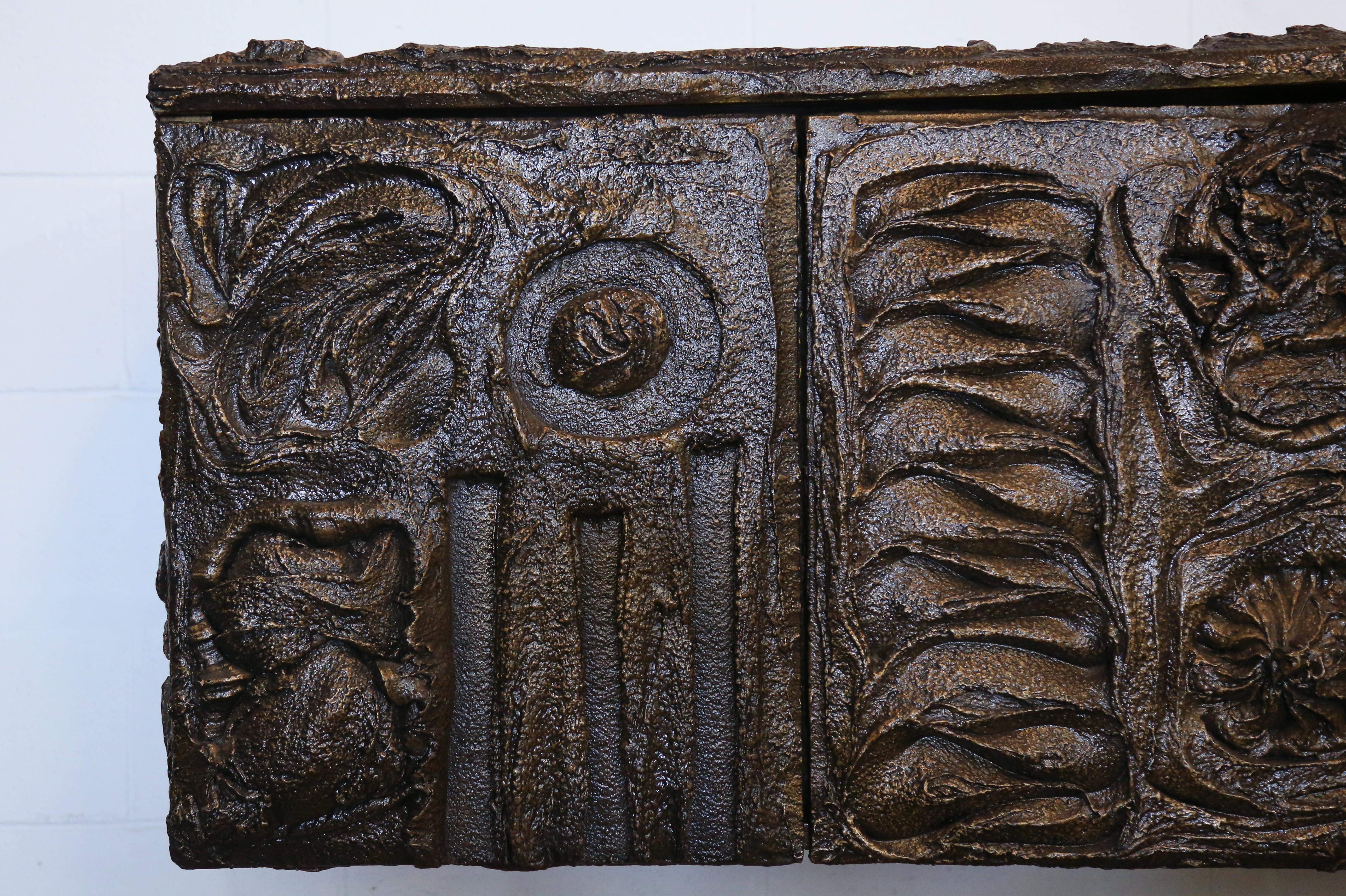 Schwebender Schrank von Paul Evans für Directional „Goop“ aus Harz und Schiefer, 1969 3