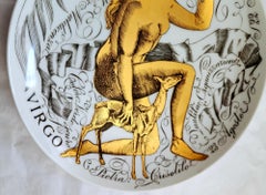 1969 Piero Fornasetti Zodiac Porcelain Plate, Virgo, Made for Corisia