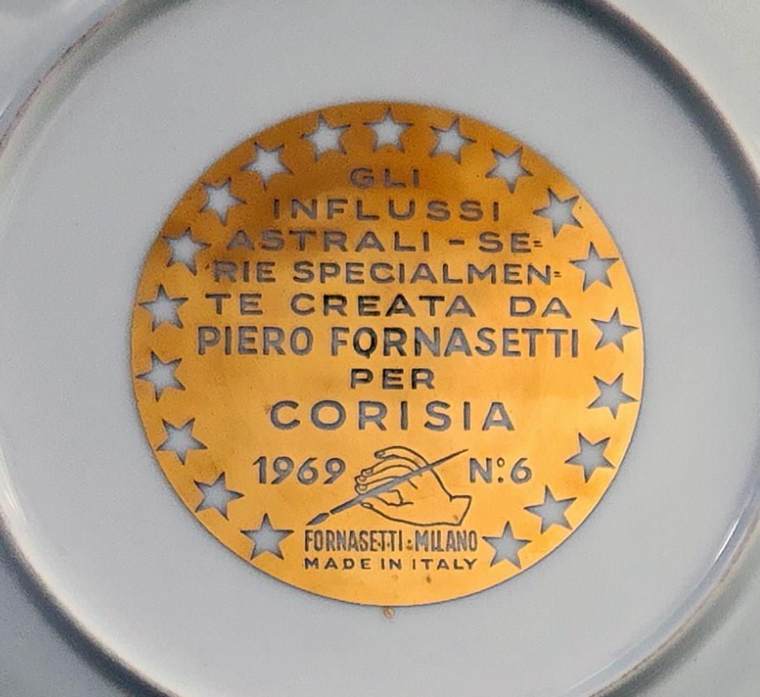 Mid-20th Century 1969 Piero Fornasetti Zodiac Porcelain Plate, Virgo, Made for Corisia For Sale