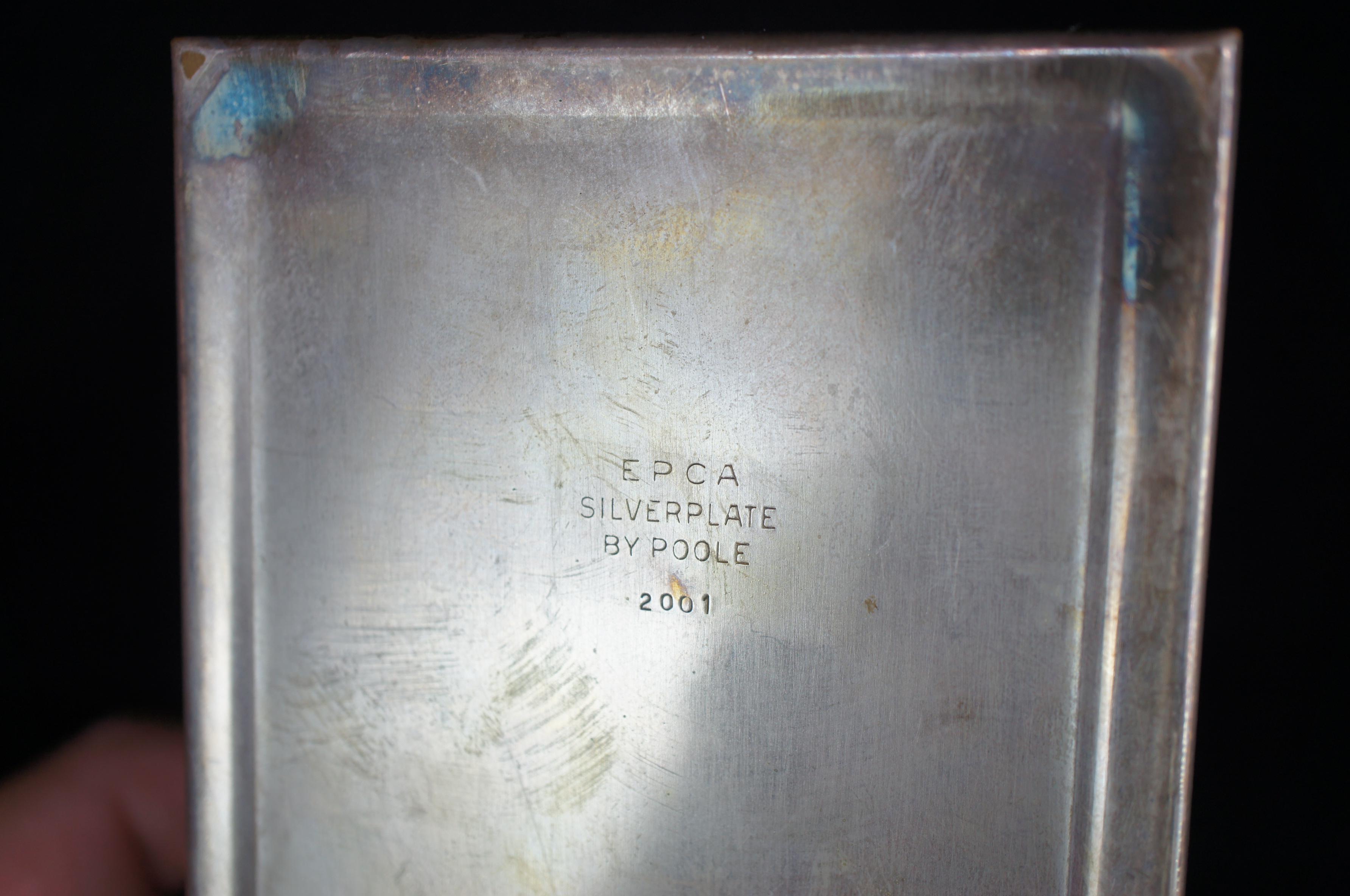 1969 Poole Silver Plate Paddle Tennis Winner Trophy Keepsake Cigarette Cigar Box 1