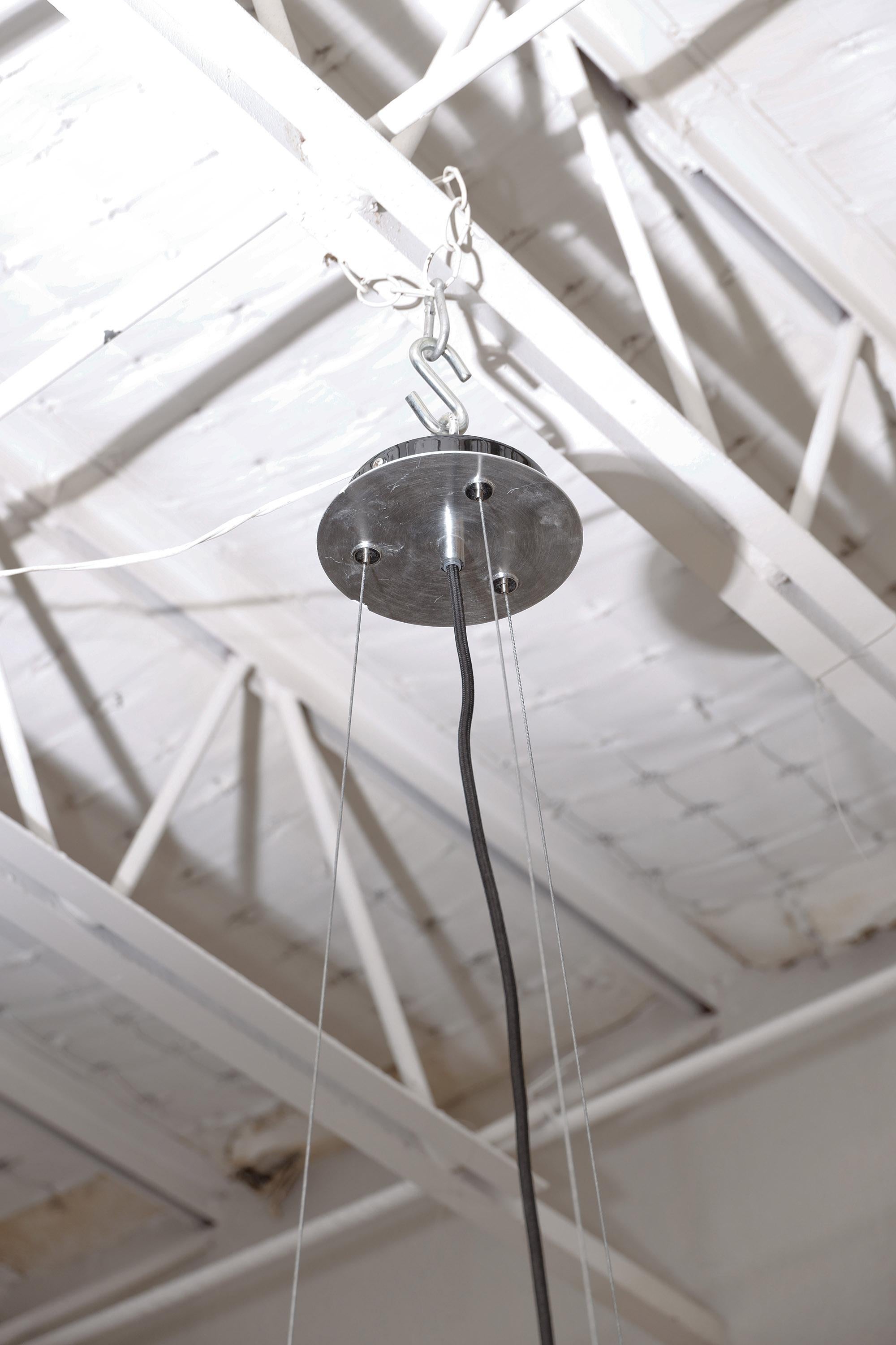 Modern 1969 Robert Haussman Aluminum Atomic Suspension Light 'Two Available' For Sale