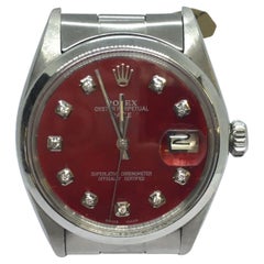 1969 Rolex 1500 Stainless Date Neiman Marcus Red Dial Automatic Watch