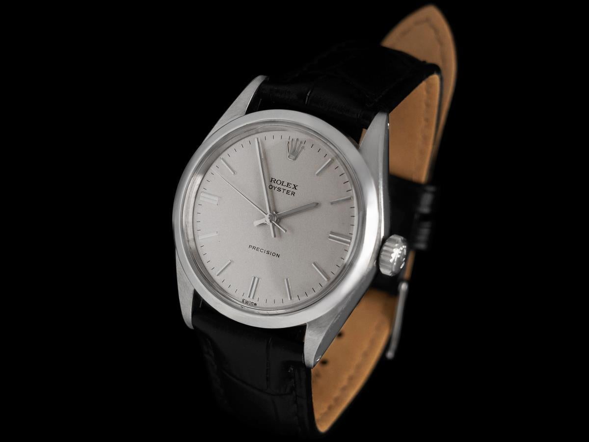 1969 Rolex Oyster Precision Classic Vintage Mens Handwound Watch - SS In Excellent Condition For Sale In Suwanee, GA