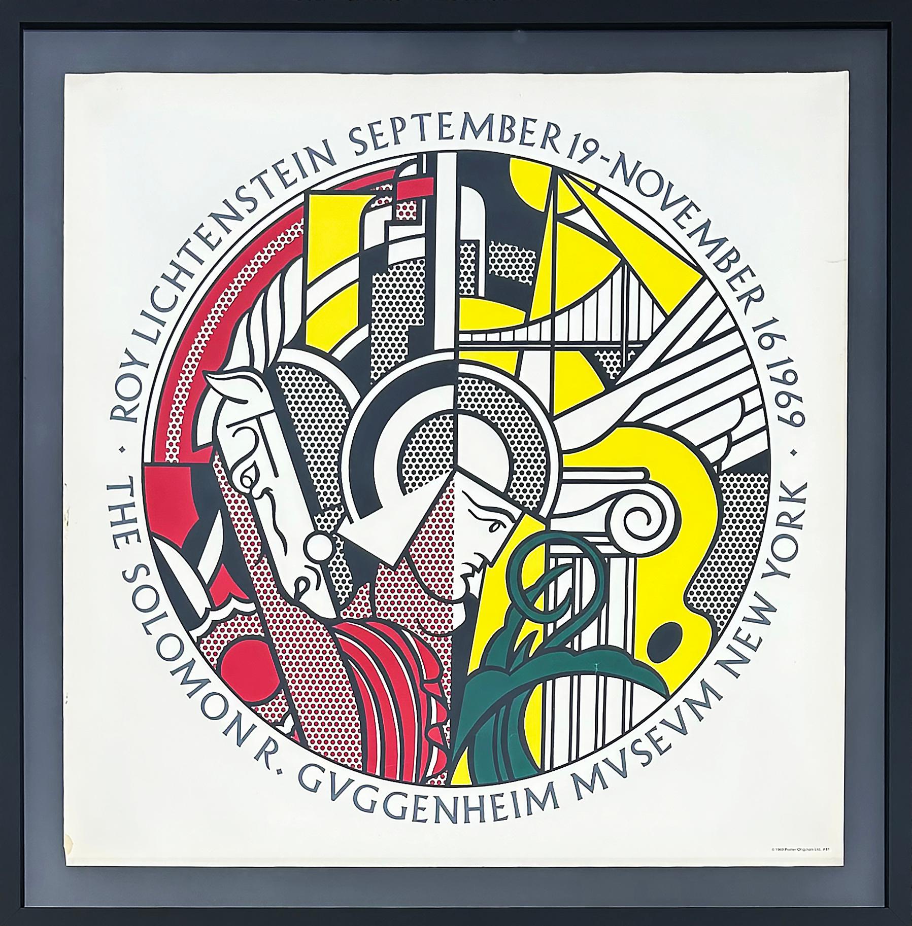 1969 Roy Lichtenstein Cartel de la exposición del Guggenheim Museum, enmarcado Moderno de mediados de siglo en venta
