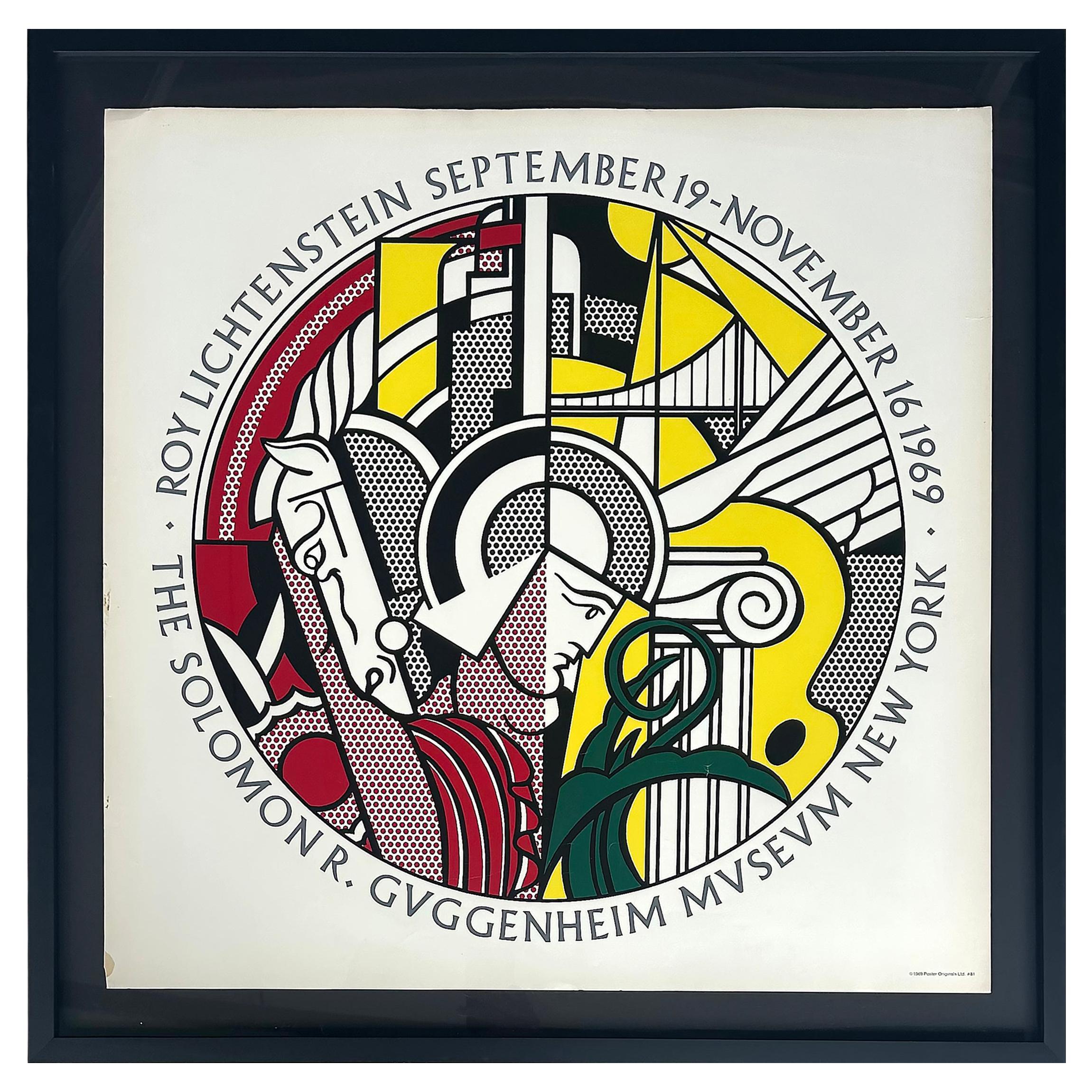 1969 Roy Lichtenstein Guggenheim Museum Exhibition Poster, Framed