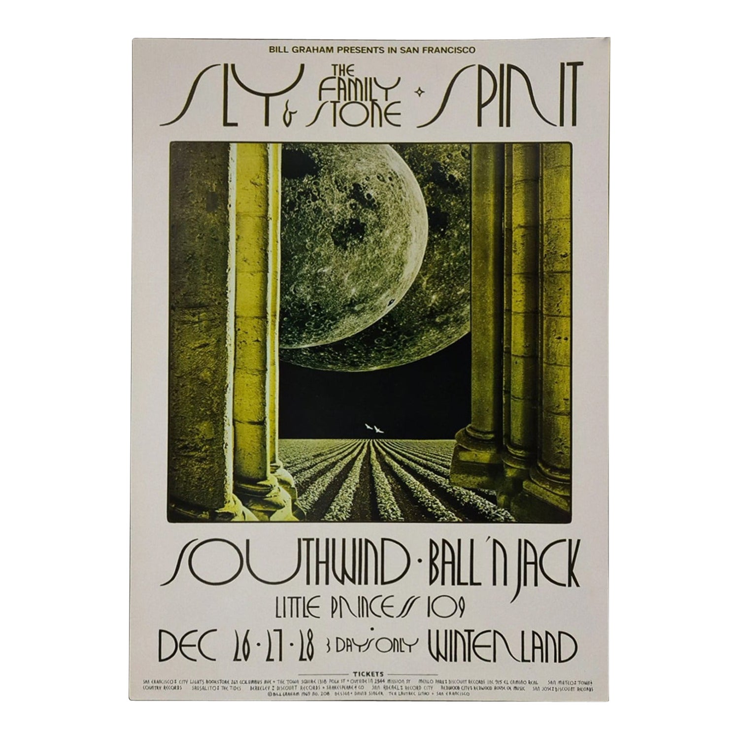 1969 Sly & the Family Stone - Winterland Poster originale d'epoca in vendita