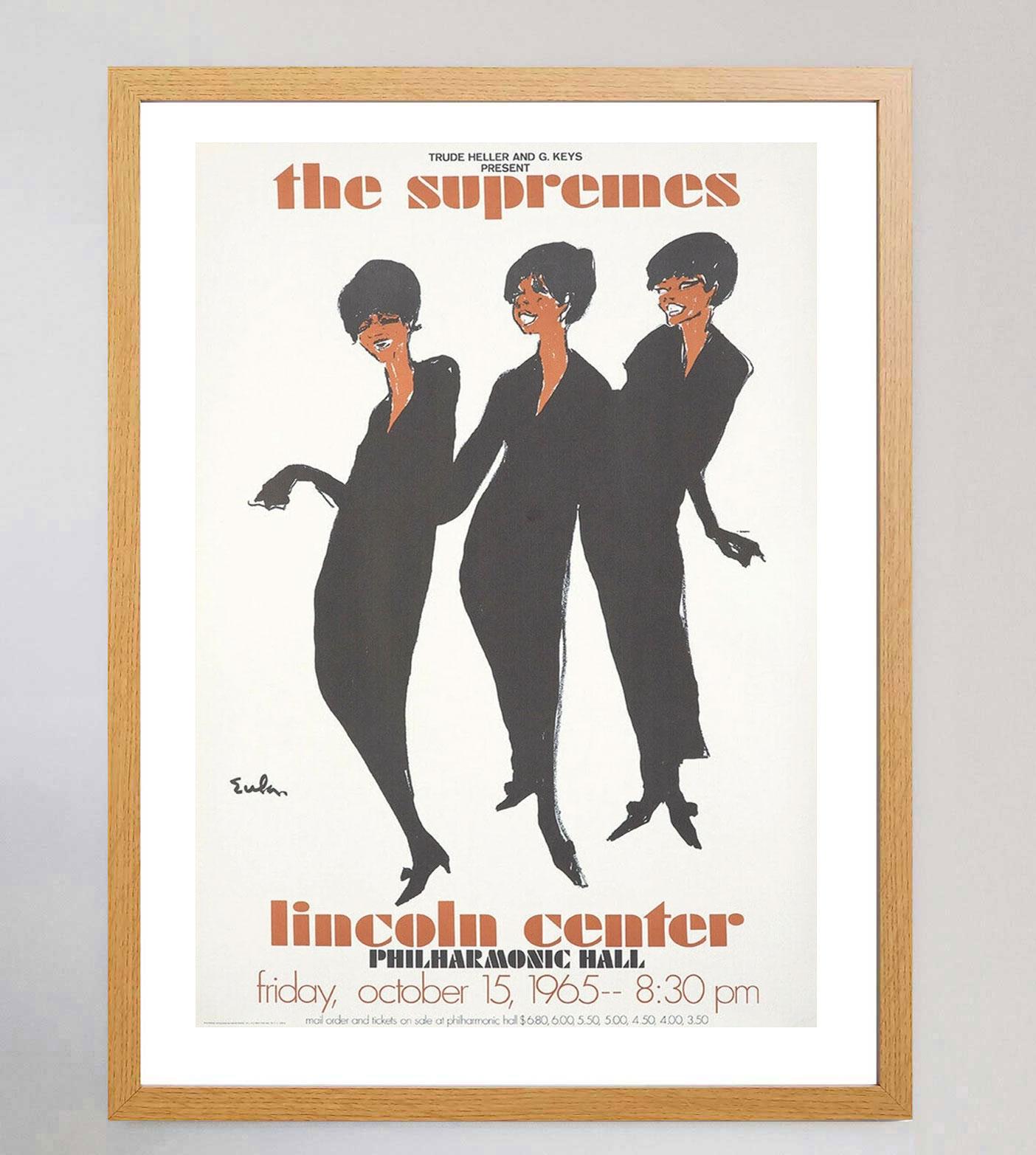 Américain 1969 The Supremes - Lincoln Center Original Vintage Poster en vente
