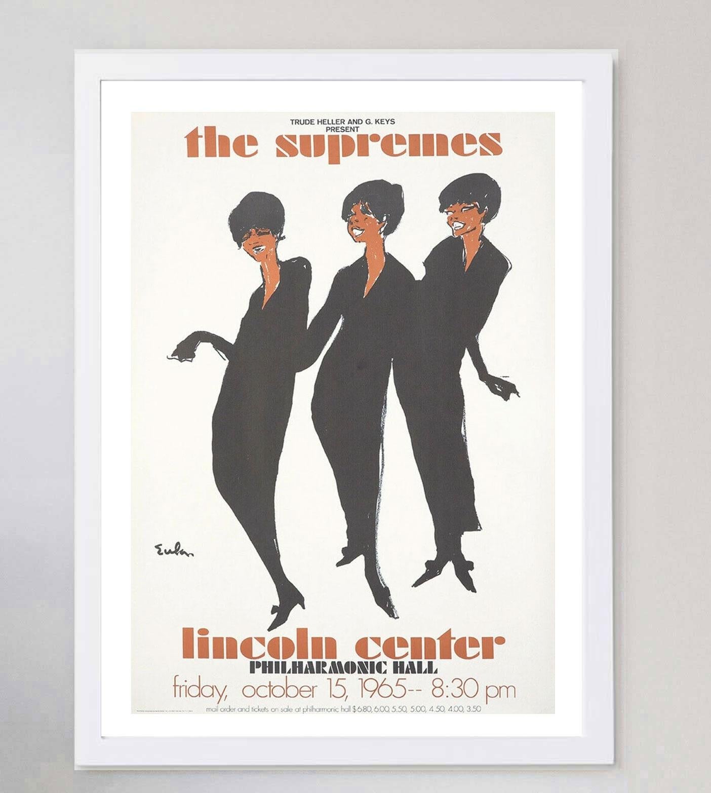 1969 The Supremes, Lincoln Center Original Vintage Poster In Good Condition For Sale In Winchester, GB