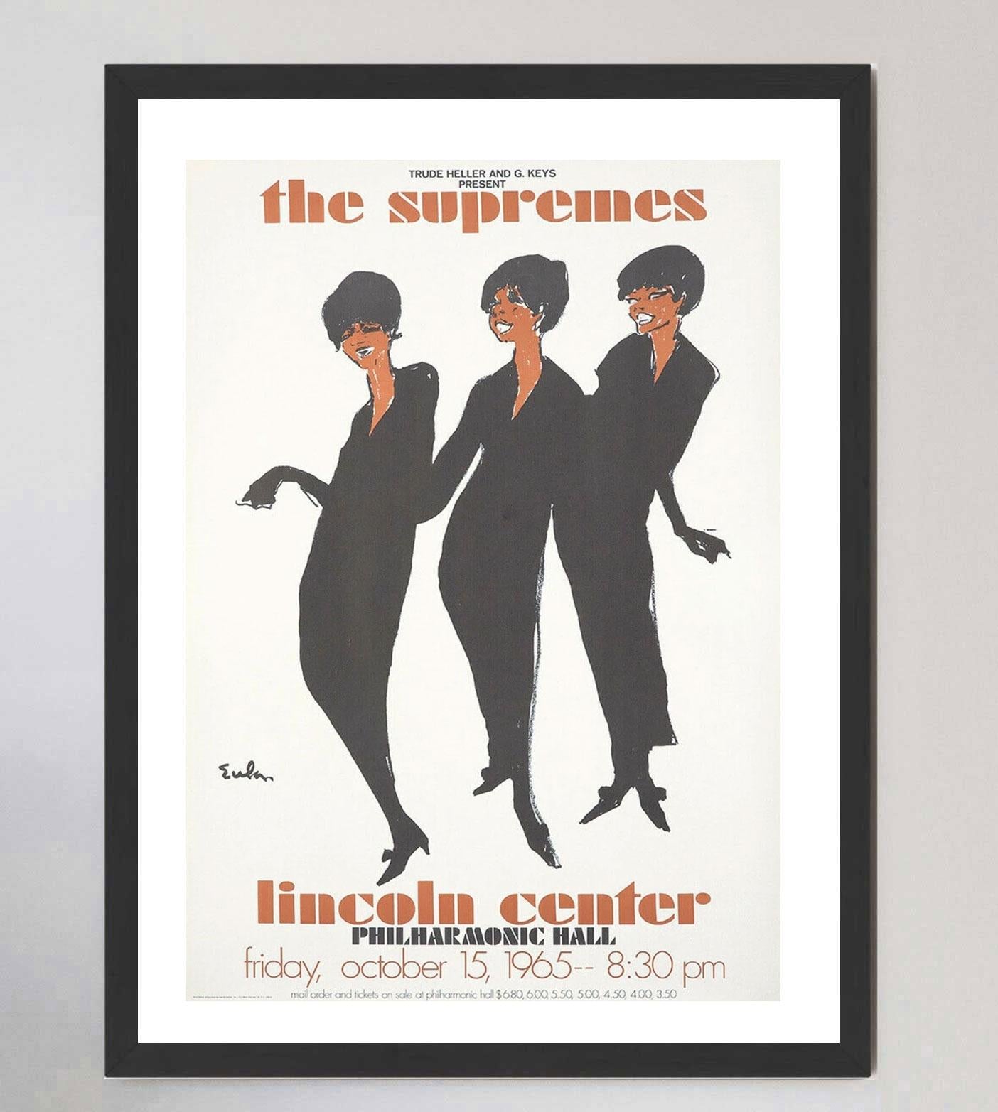 Mid-20th Century 1969 The Supremes, Lincoln Center Original Vintage Poster For Sale