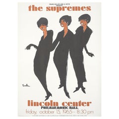 Original-Vintage-Poster „The Supremes“ von Lincoln Center, 1969