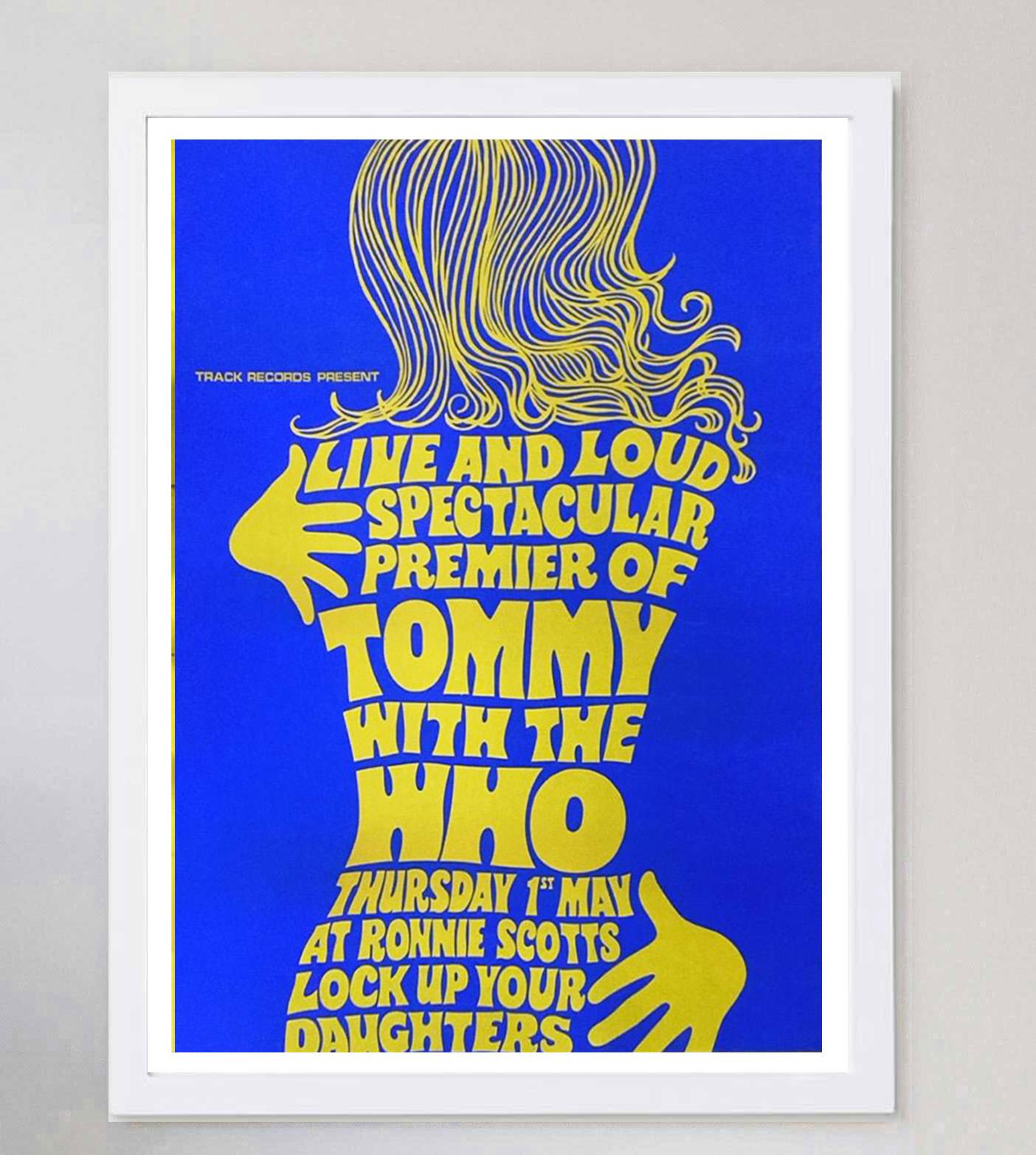 1969 The Who - Estreno de Tommy - Ronnie Scotts Póster Vintage Original en Bueno estado para la venta en Winchester, GB