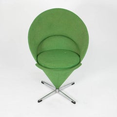 1969 Verner Panton Cone Chair Green Fabric Made in Denmark for Plus-Linje Vitra
