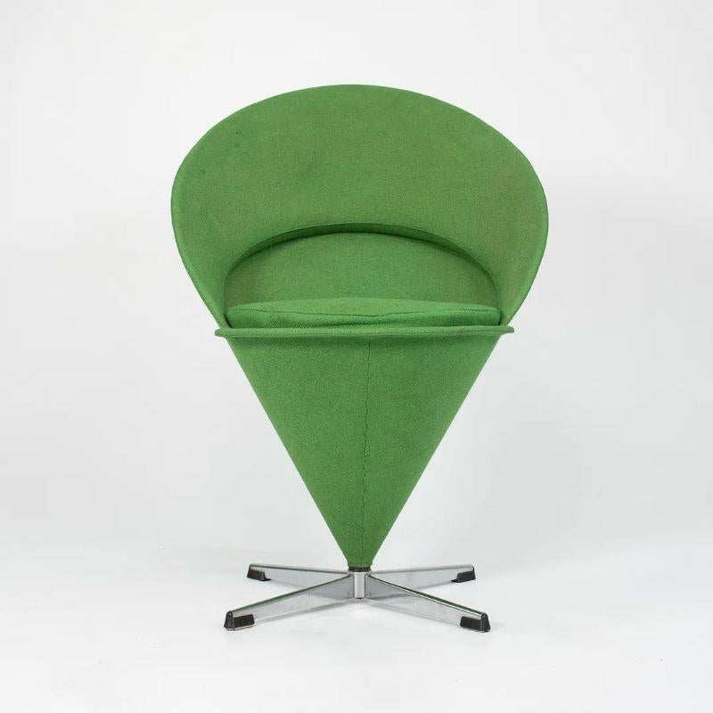 Mid-20th Century 1969 Verner Panton Cone Chair Green Fabric Made in Denmark for Plus-Linje Vitra For Sale