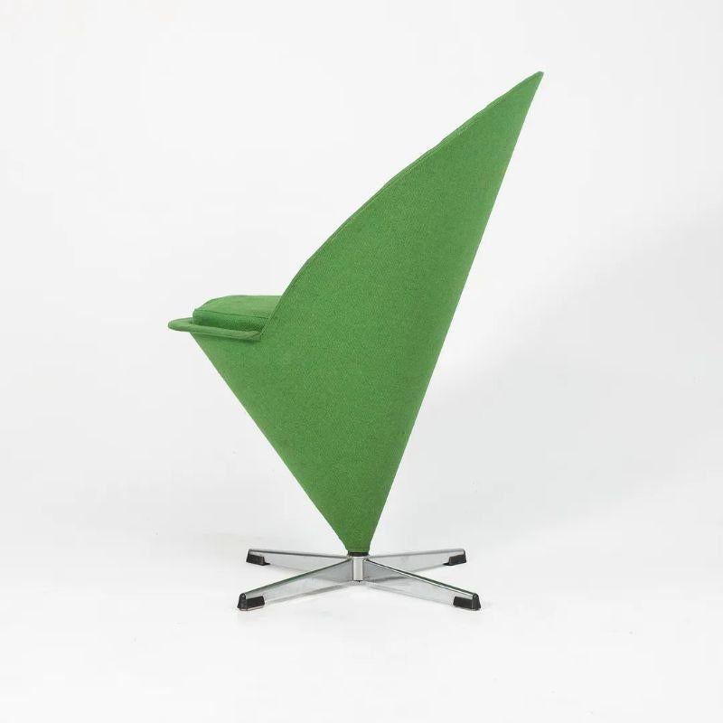 1969 Verner Panton Cone Chair Green Fabric Made in Denmark for Plus-Linje Vitra For Sale 1