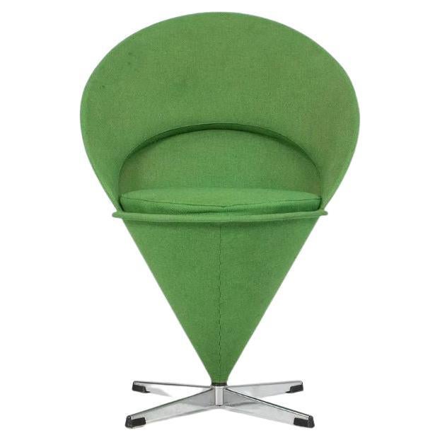 1969 Verner Panton Cone Chair Green Fabric Made in Denmark for Plus-Linje Vitra
