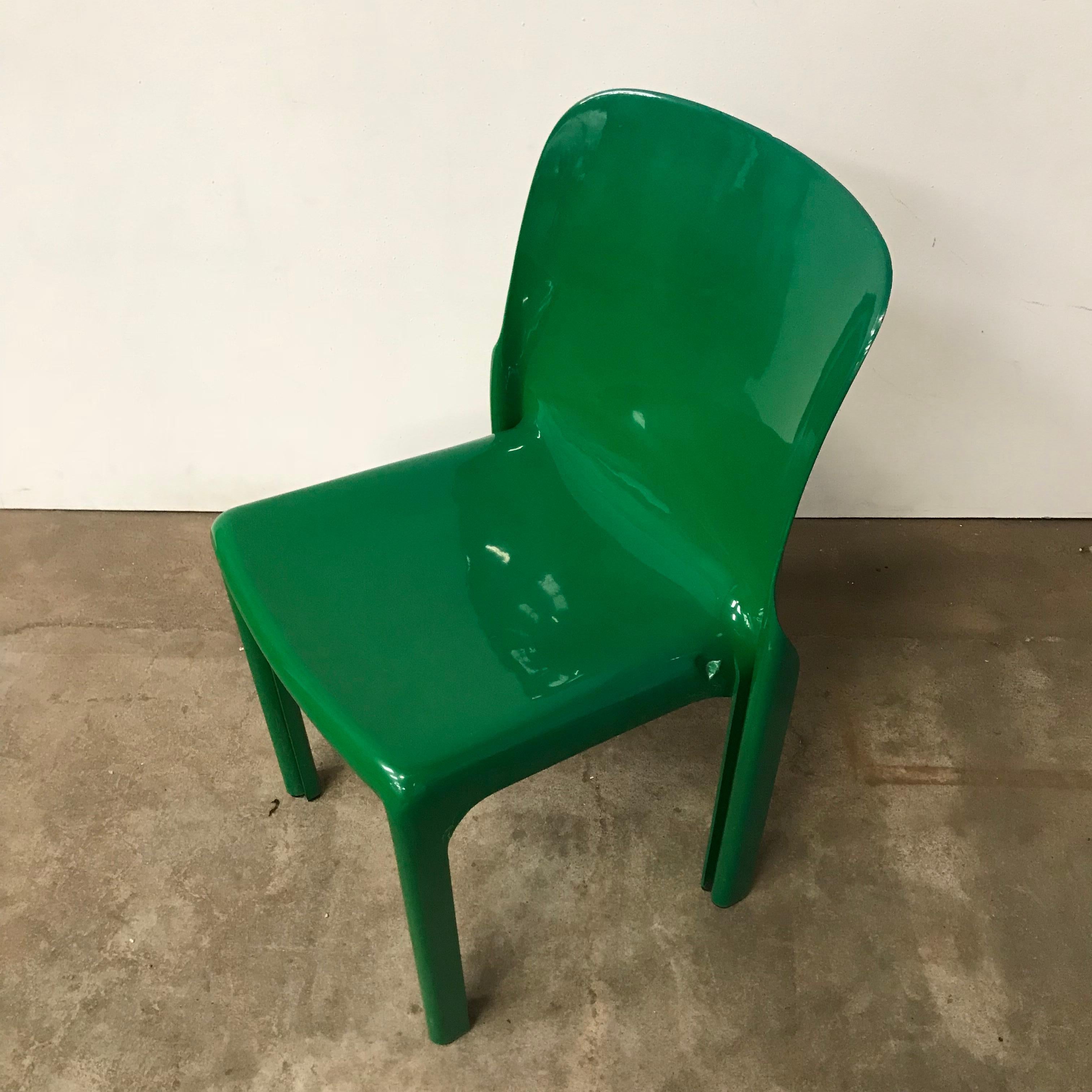 Mid-20th Century 1969, Vico Magistretti for Artemide, Green Selene Chairs