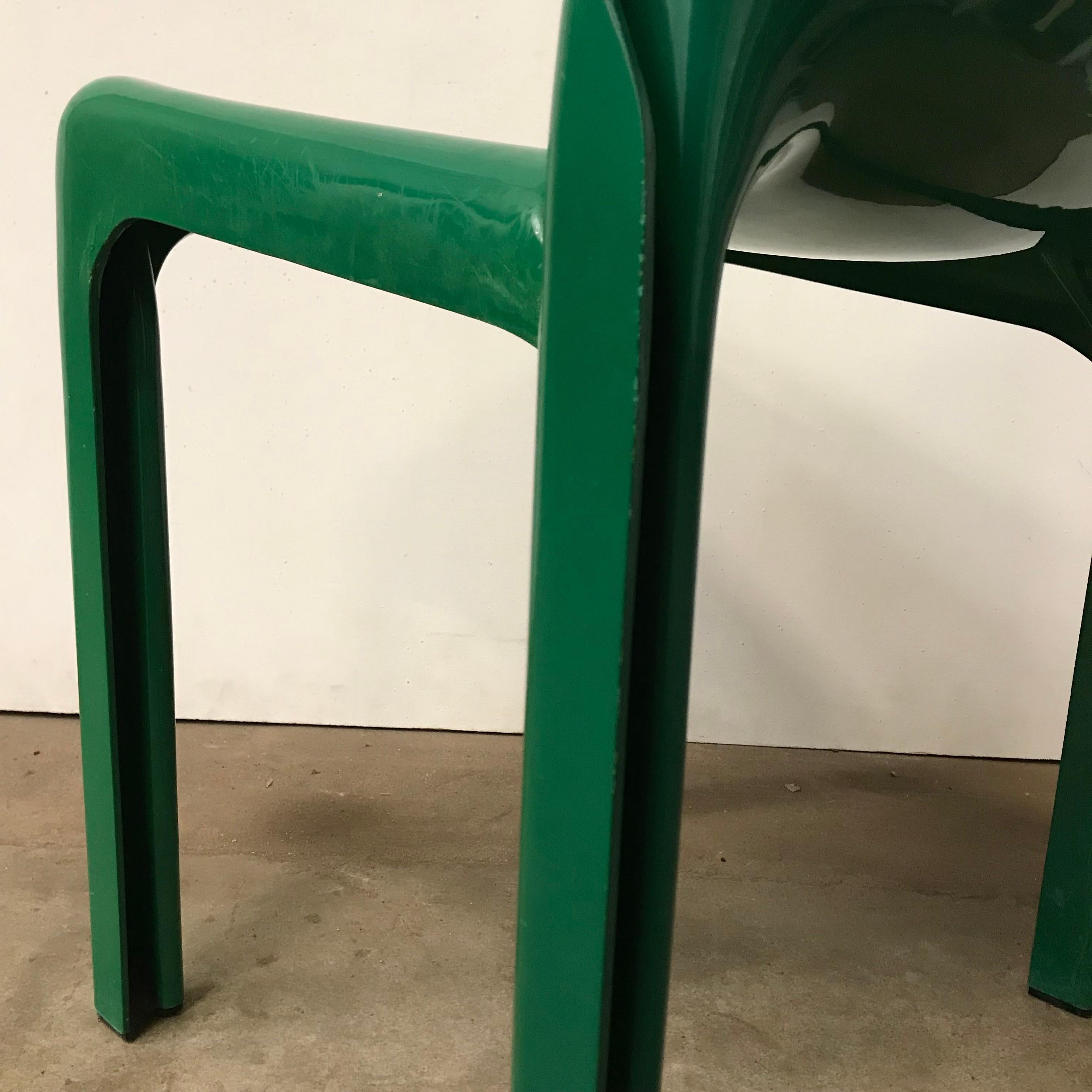1969, Vico Magistretti for Artemide, Green Selene Chairs 2