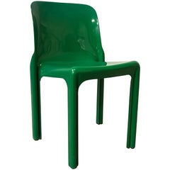 1969, Vico Magistretti for Artemide, Green Selene Chairs