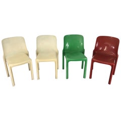 Mid Century Modern Vico Magistretti for Artemide Acrylic Selene Chairs, 1969