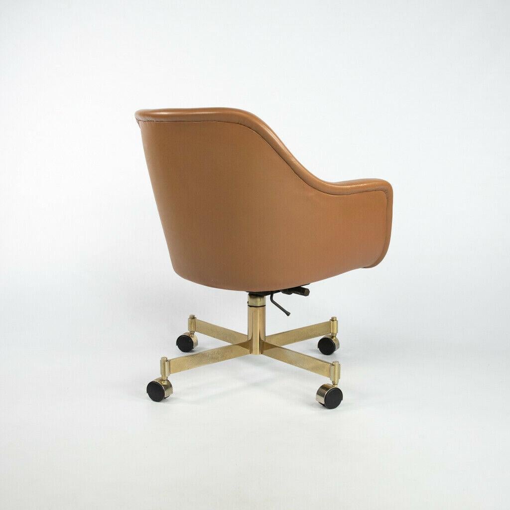American 1969 Ward Bennett for Brickel Associates Bumper Desk Chair in Leather For Sale