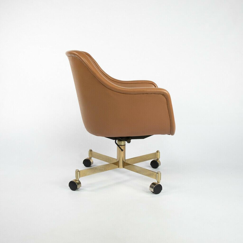 1969 Ward Bennett for Brickel Associates Bumper Desk Chair in Leather In Good Condition For Sale In Philadelphia, PA