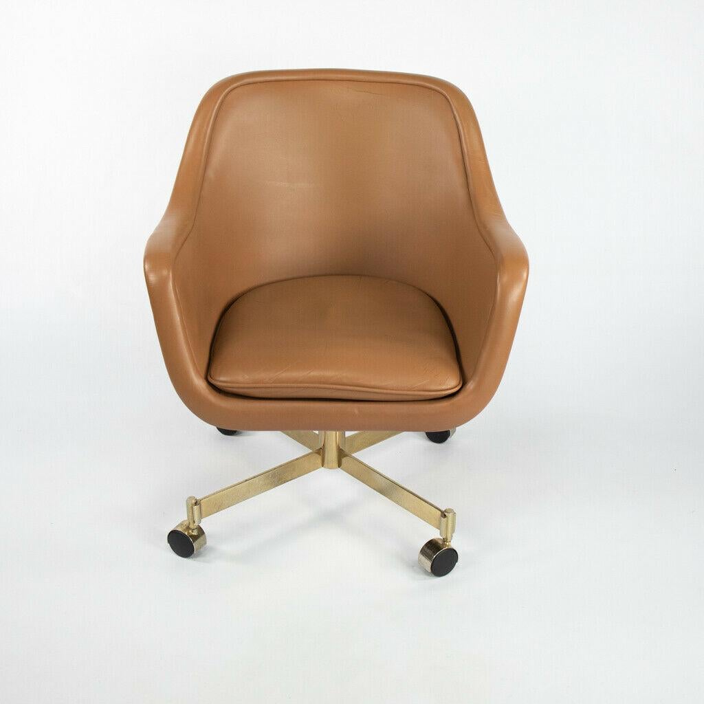 Steel 1969 Ward Bennett for Brickel Associates Bumper Desk Chair in Leather For Sale