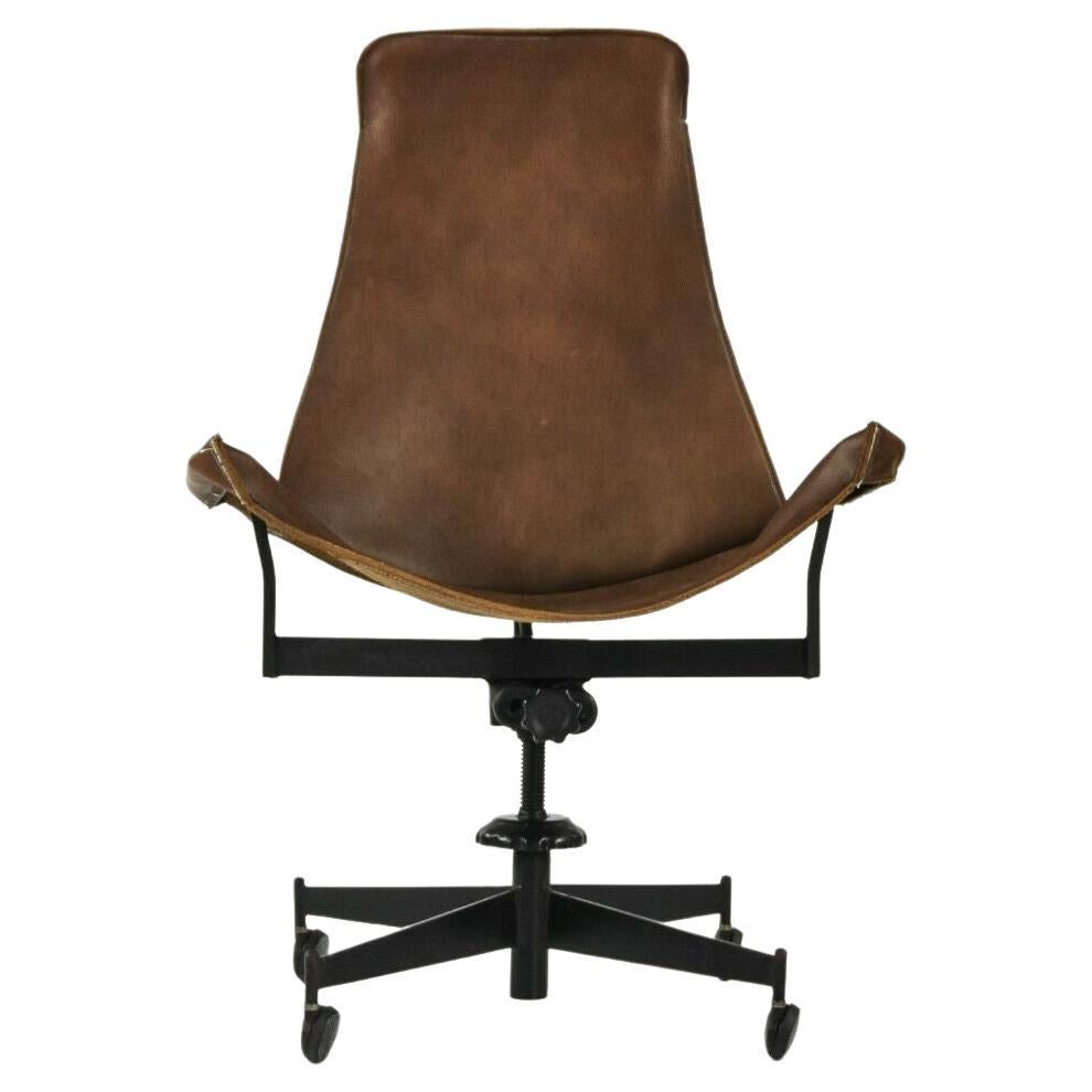1969 William Katavolos Swivel K Chair Desk Chair for Leathercrafter w/ Sling For Sale