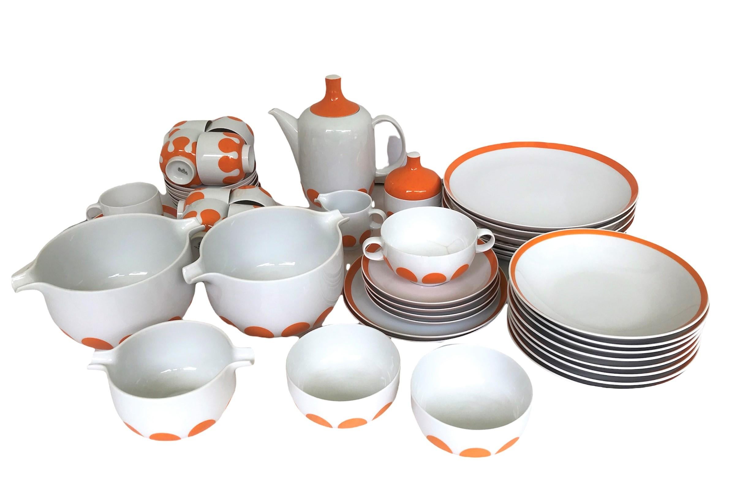 Wolf Karnagel was a free-lance designer for Rosenthal China, Germany, from 1969- 1973 and develop the shapes of the Plus Linie dinnerware pieces.  The decorative design was created by Rosemonde Nairac. The Mondial Plus line was produced from 1973-