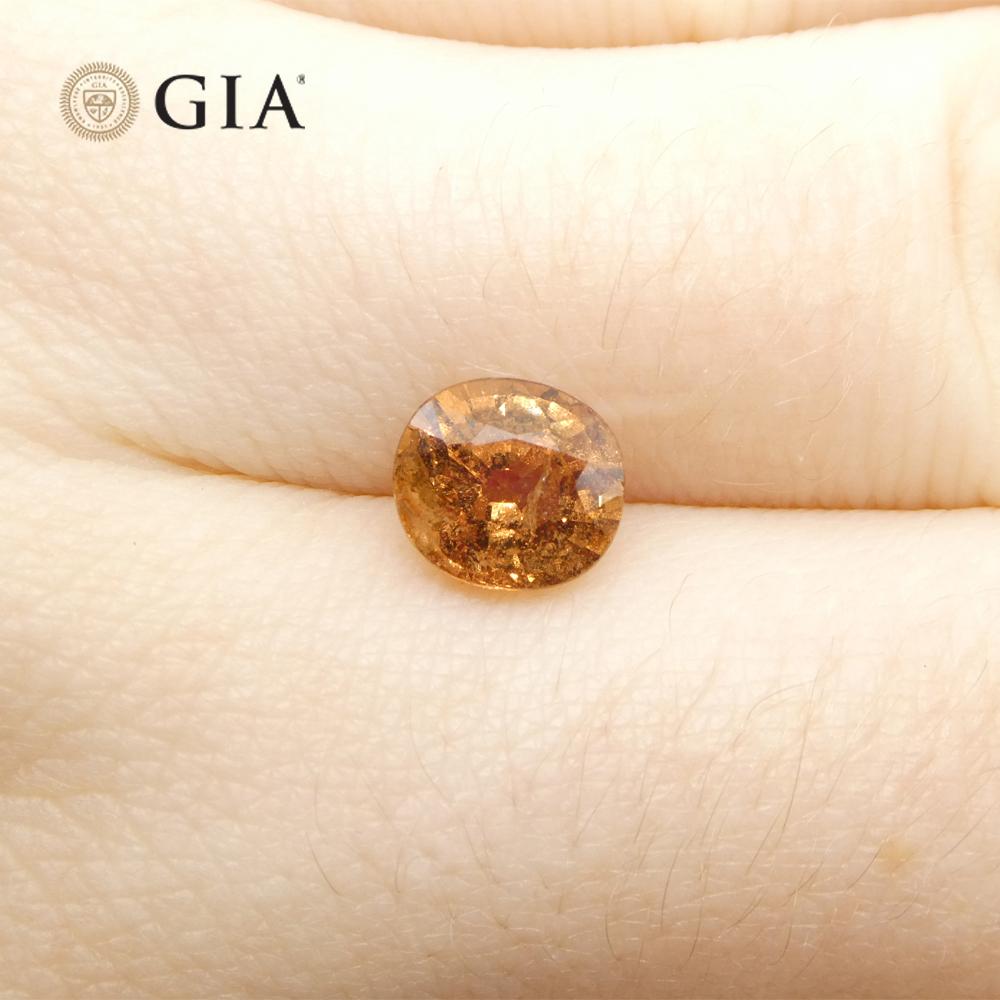 1.96ct Oval Brownish Pinkish Orange Sapphire GIA Certified Madagascar   For Sale 6